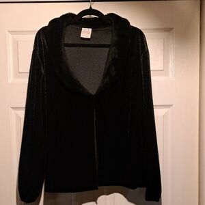 Elegant Black Women's Sweater, cardigan, jacket, overcoat, cape